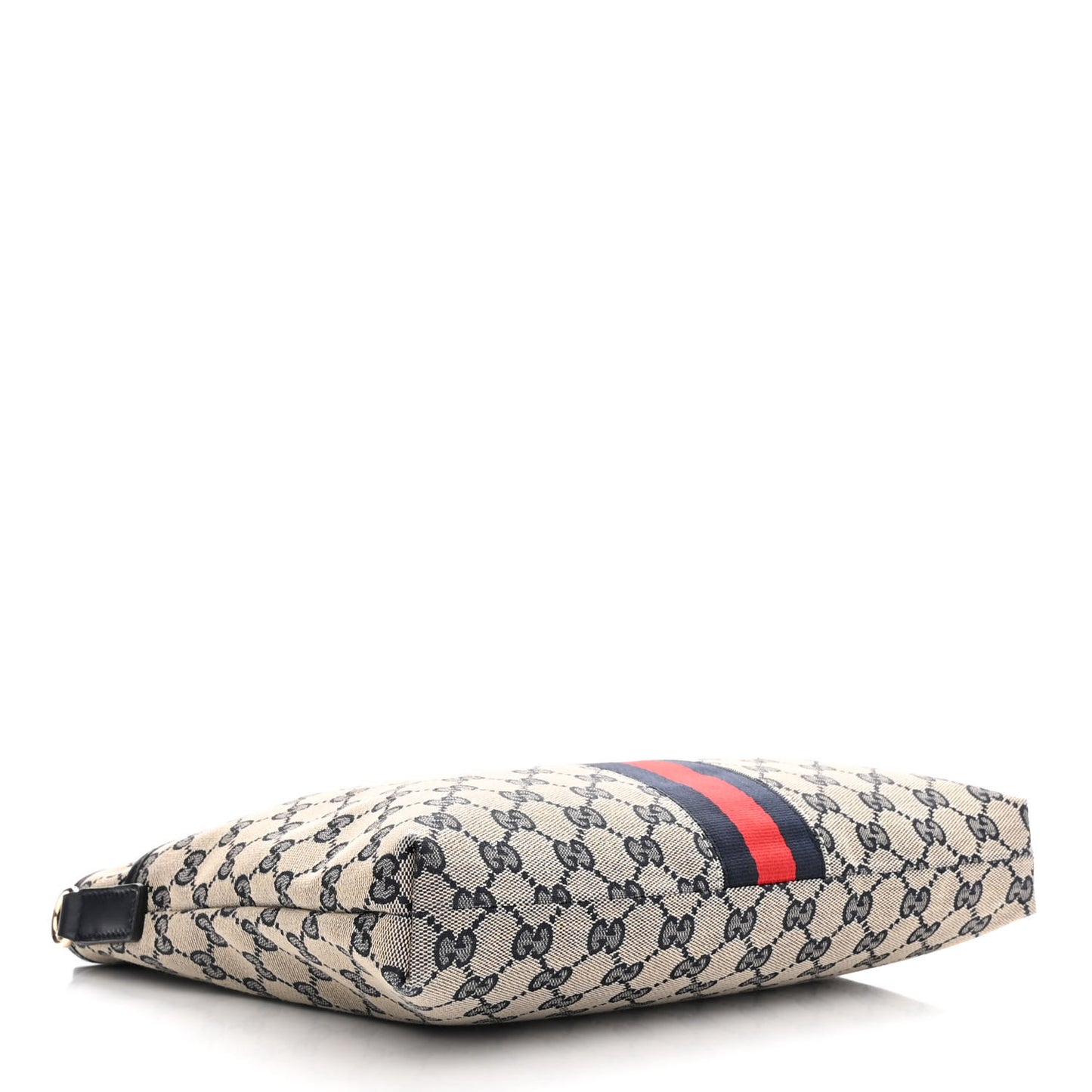 GG Supreme Monogram Web Flat Messenger Bag Navy