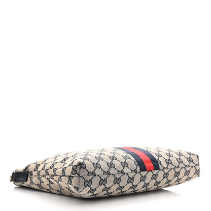 Gucci GG Supreme Monogram Web Flat Messenger Bag Navy 4 of 10