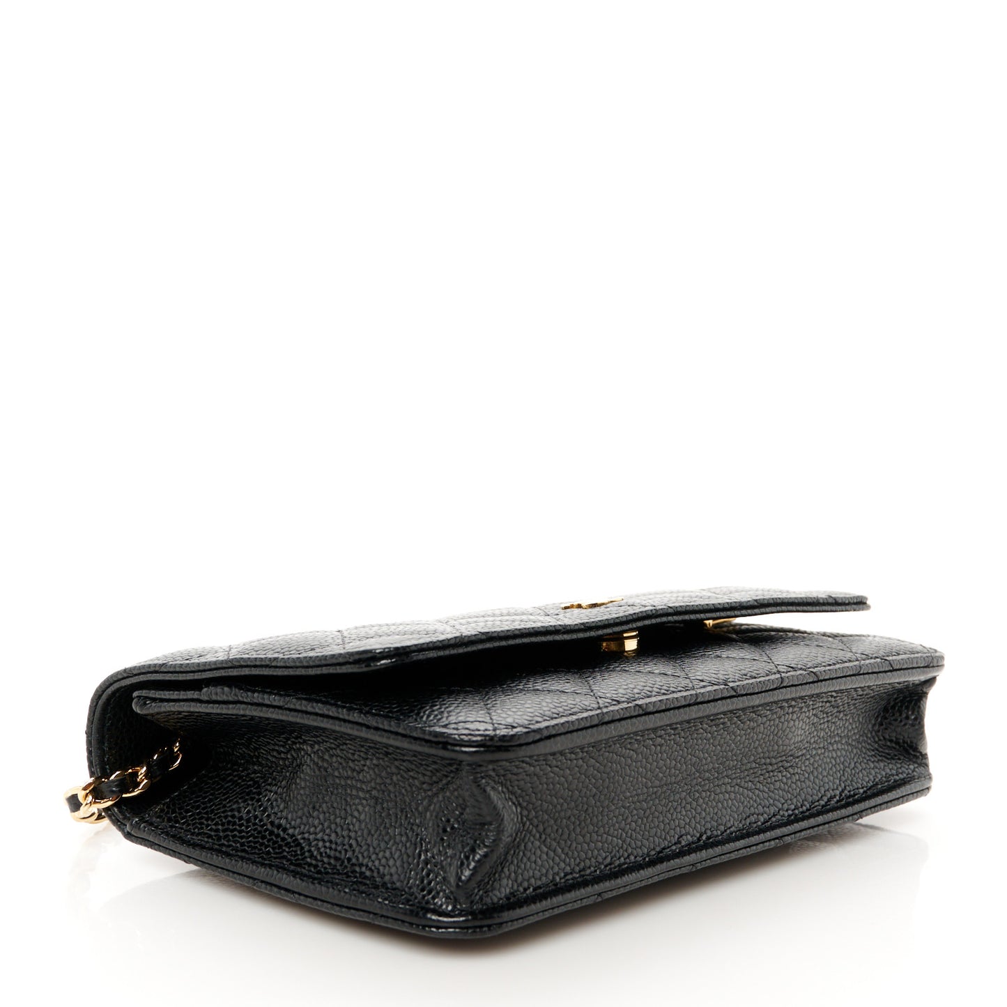 Caviar Quilted Wallet on Chain WOC Black