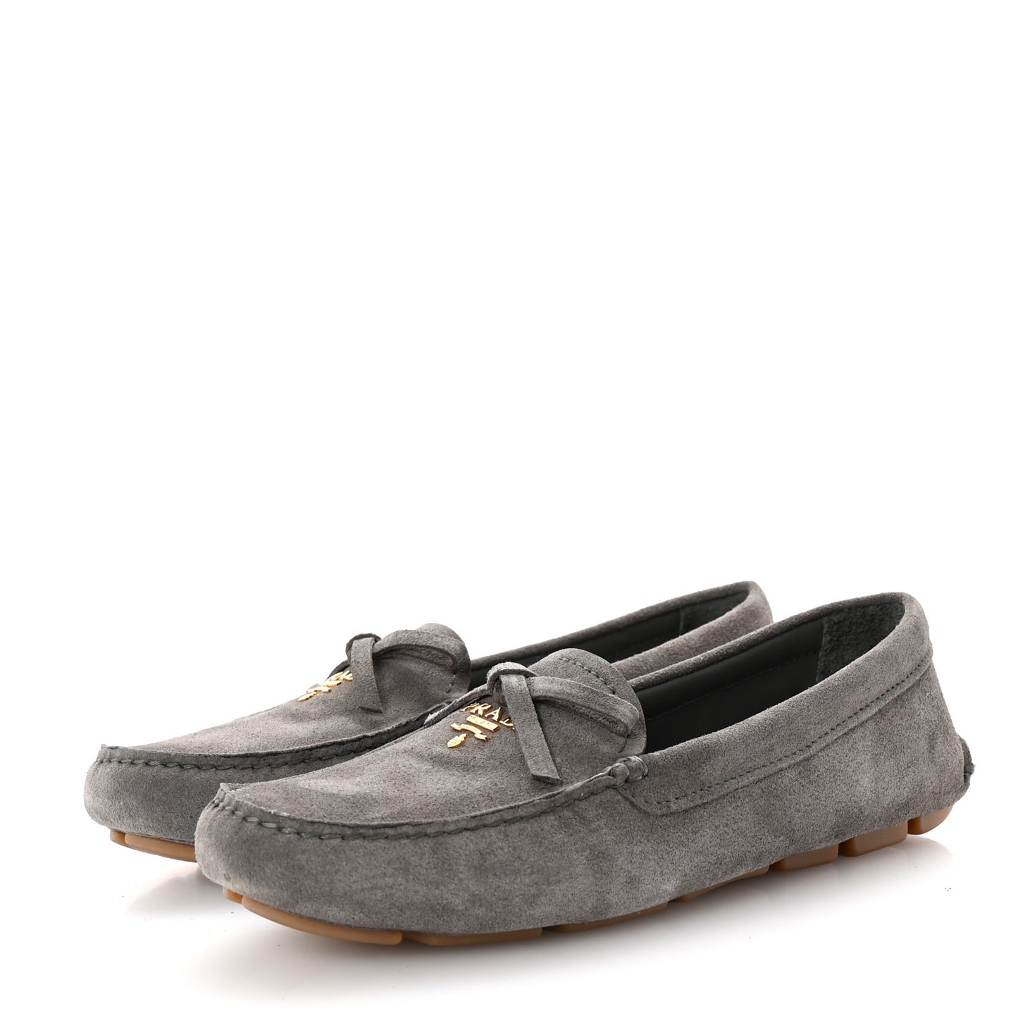 Scamosciato Suede Bow Loafer 36 Ghiaia