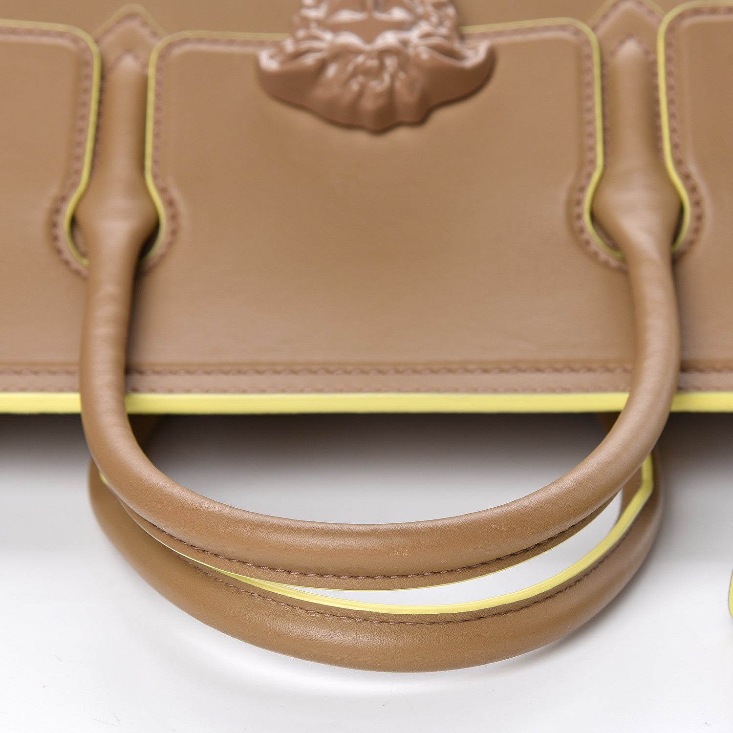 Versace Calfskin Large Palazzo Empire Bag Beige 15 of 16