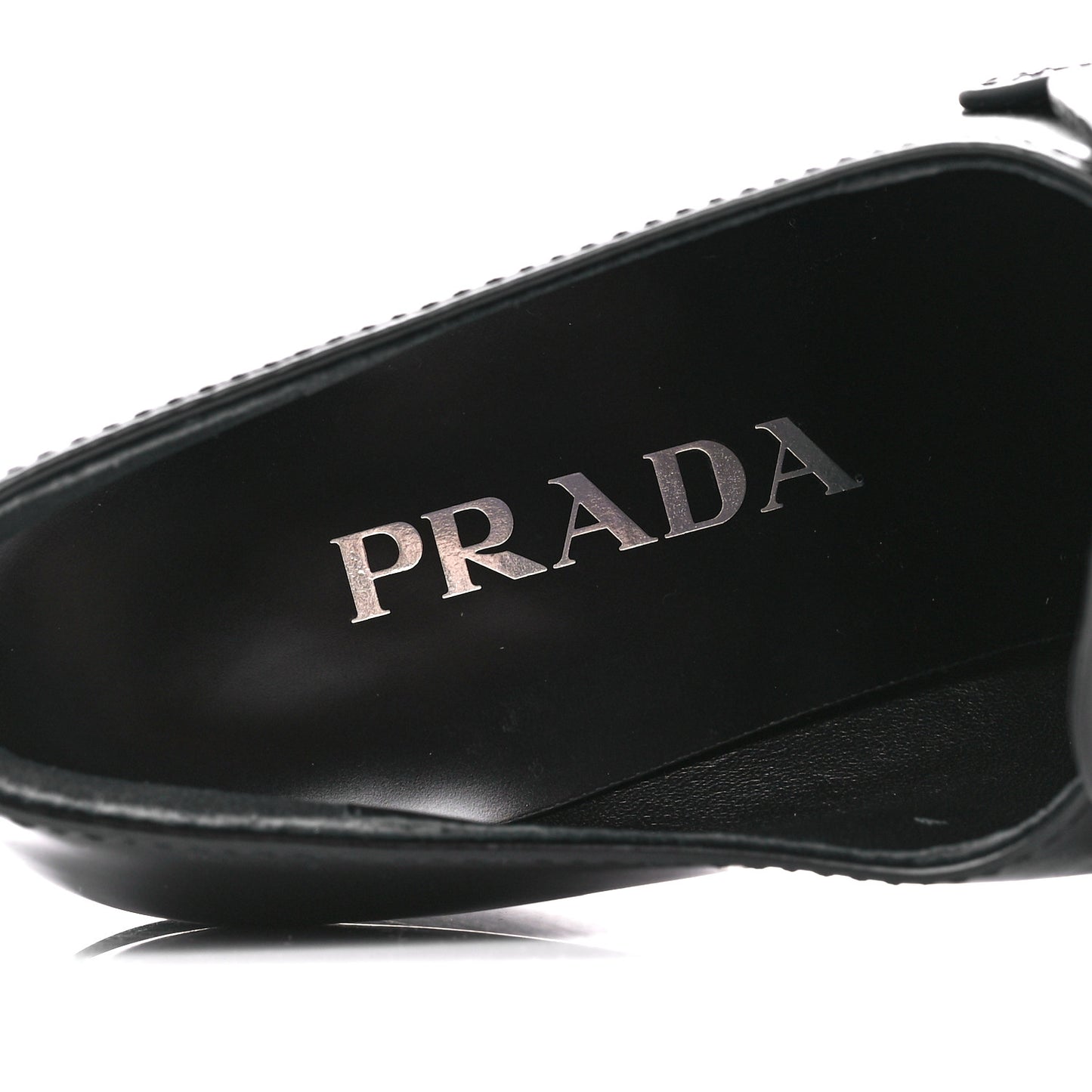 Spazzolato Metal Triangle Logo 85mm Loafers 39 Black
