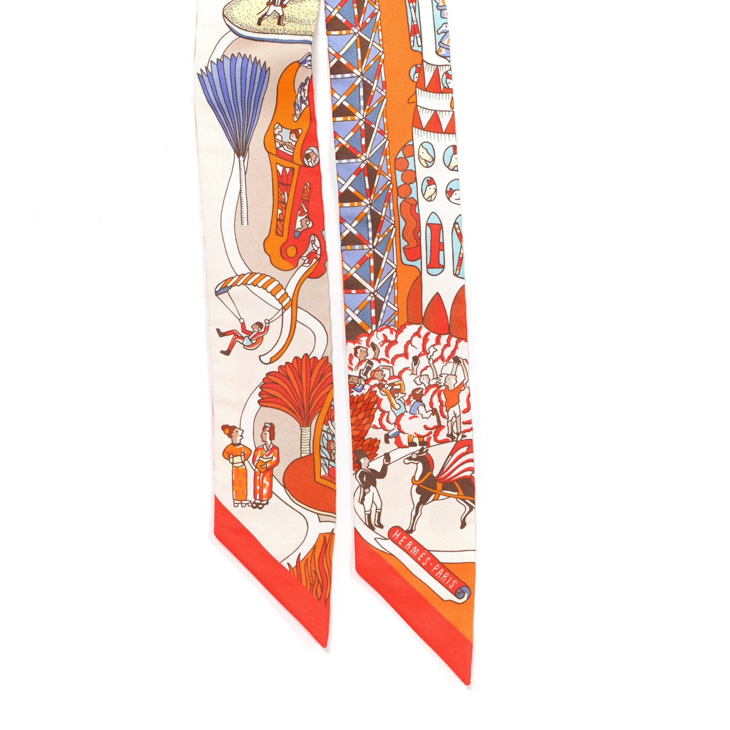 Hermes Silk Exposition Universelle Twilly Orange Ciel Brique 2 of 4