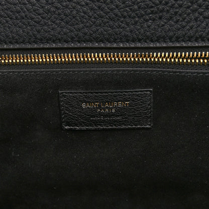 Saint Laurent Grained Deerskin Bea Tote Black 6 of 9