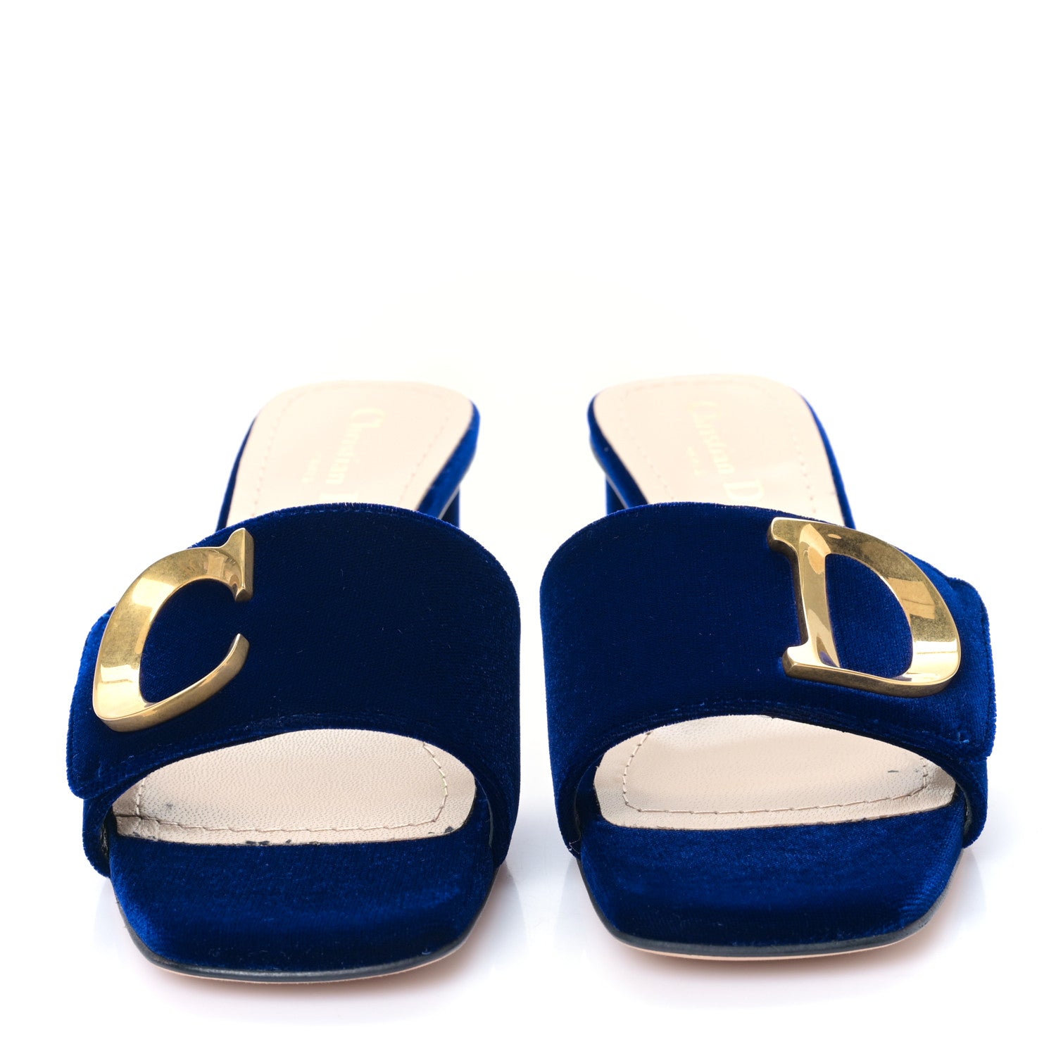 Christian Dior Velvet C'est Dior 50mm Slide Sandals 37 Blue 2 of 8
