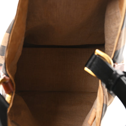 Fendi Pequin Cuoio Vegetale Large Hobo Tobacco Black Cuoio 5 of 10