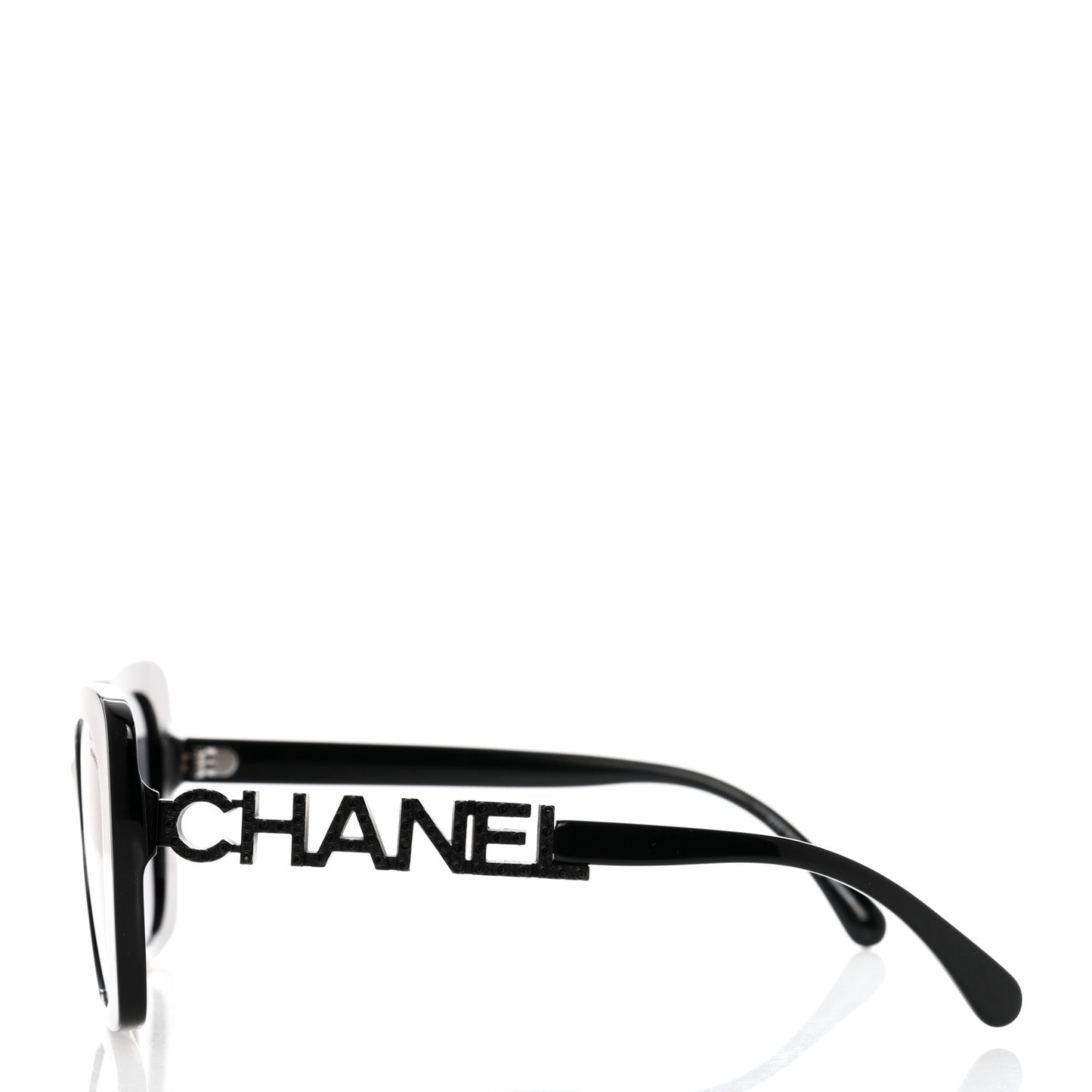 Acetate Strass Polarized Square Sunglasses 5422-B Black