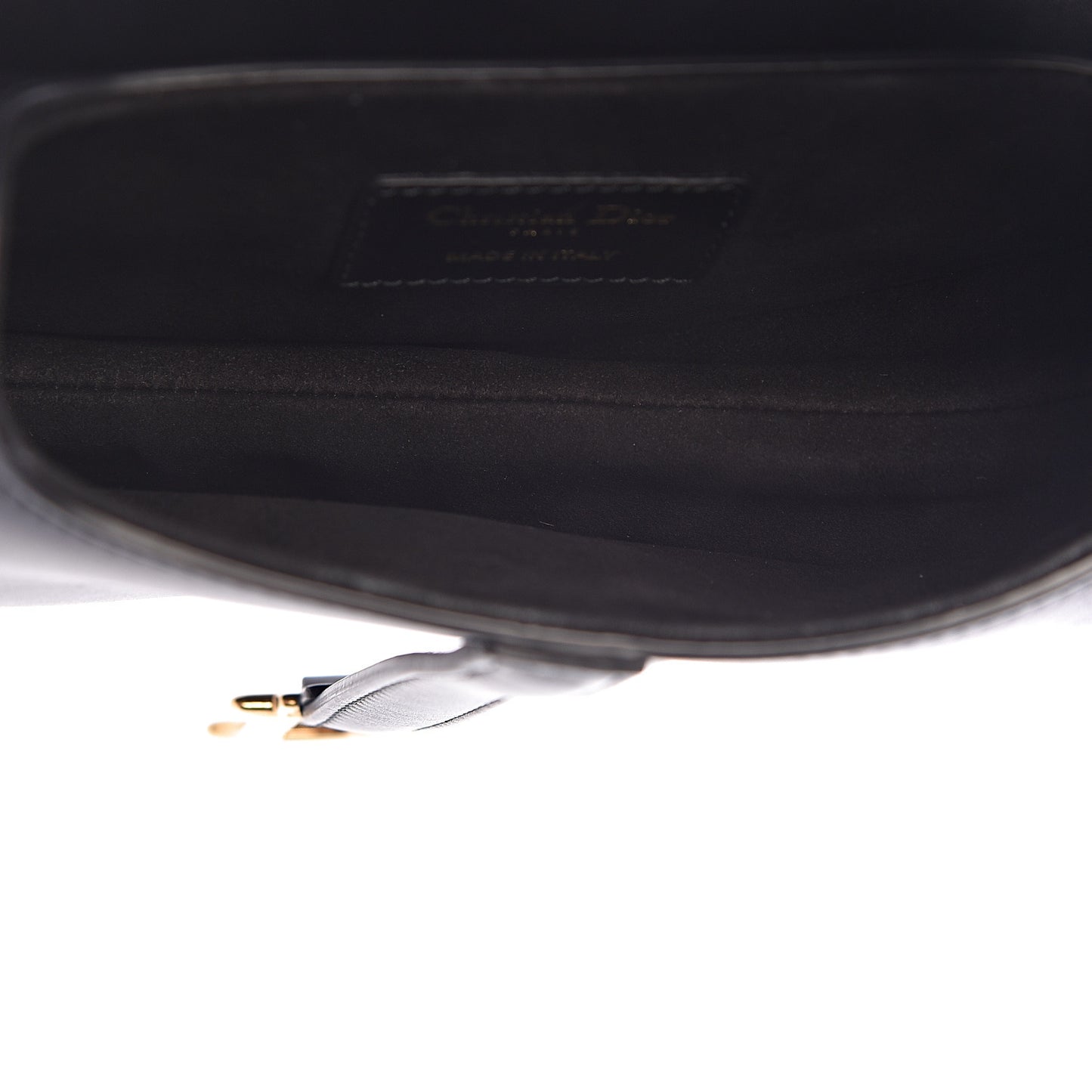 Calfskin Mini Saddle Bag Black