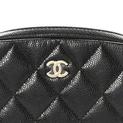 Chanel Caviar Quilted Small Curvy Pouch Cosmetic Case Black 8 of 10