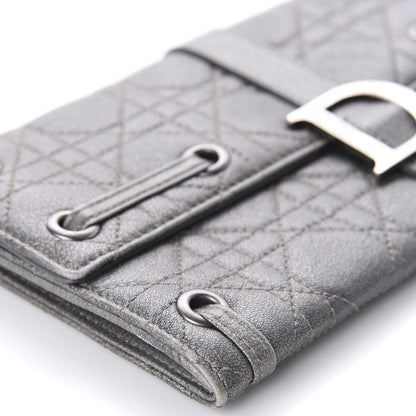 Christian Dior Metallic Grained Calfskin Cannage Clutch Wallet 5 of 10