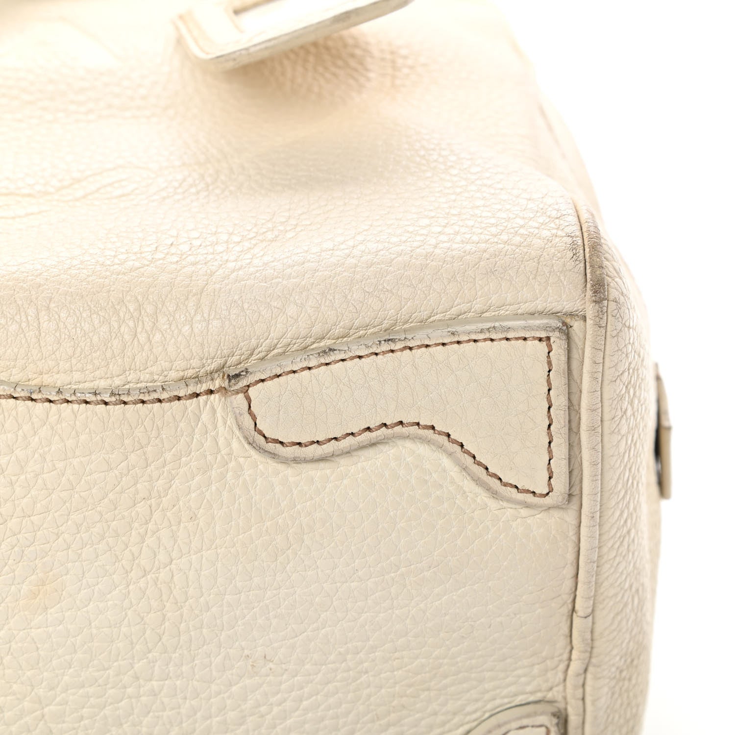 Prada Vitello Daino Embossed Logo Bowler Talco 21 of 23