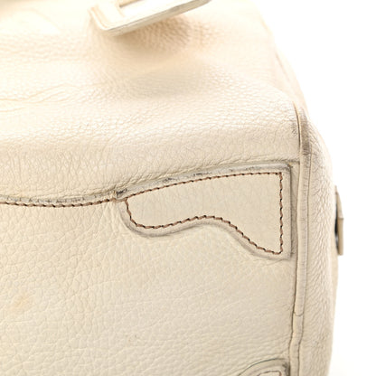 Prada Vitello Daino Embossed Logo Bowler Talco 21 of 23