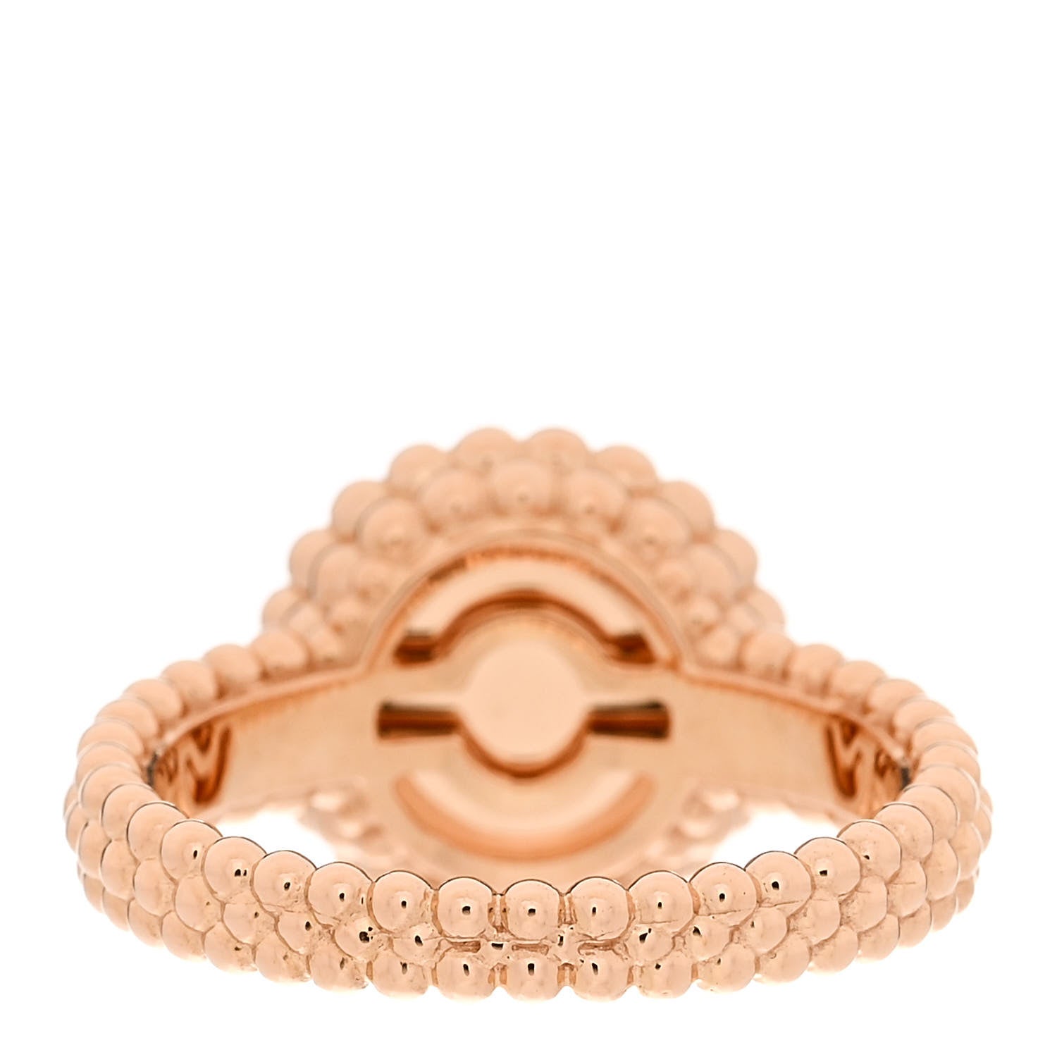 Van Cleef & Arpels 18K Rose Gold Carnelian Perlee Couleurs Ring 54 6.75 4 of 7