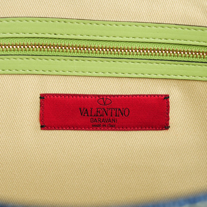 Valentino Garavani Denim Extra Large Glam Lock Rockstud Flap Blue 6 of 7