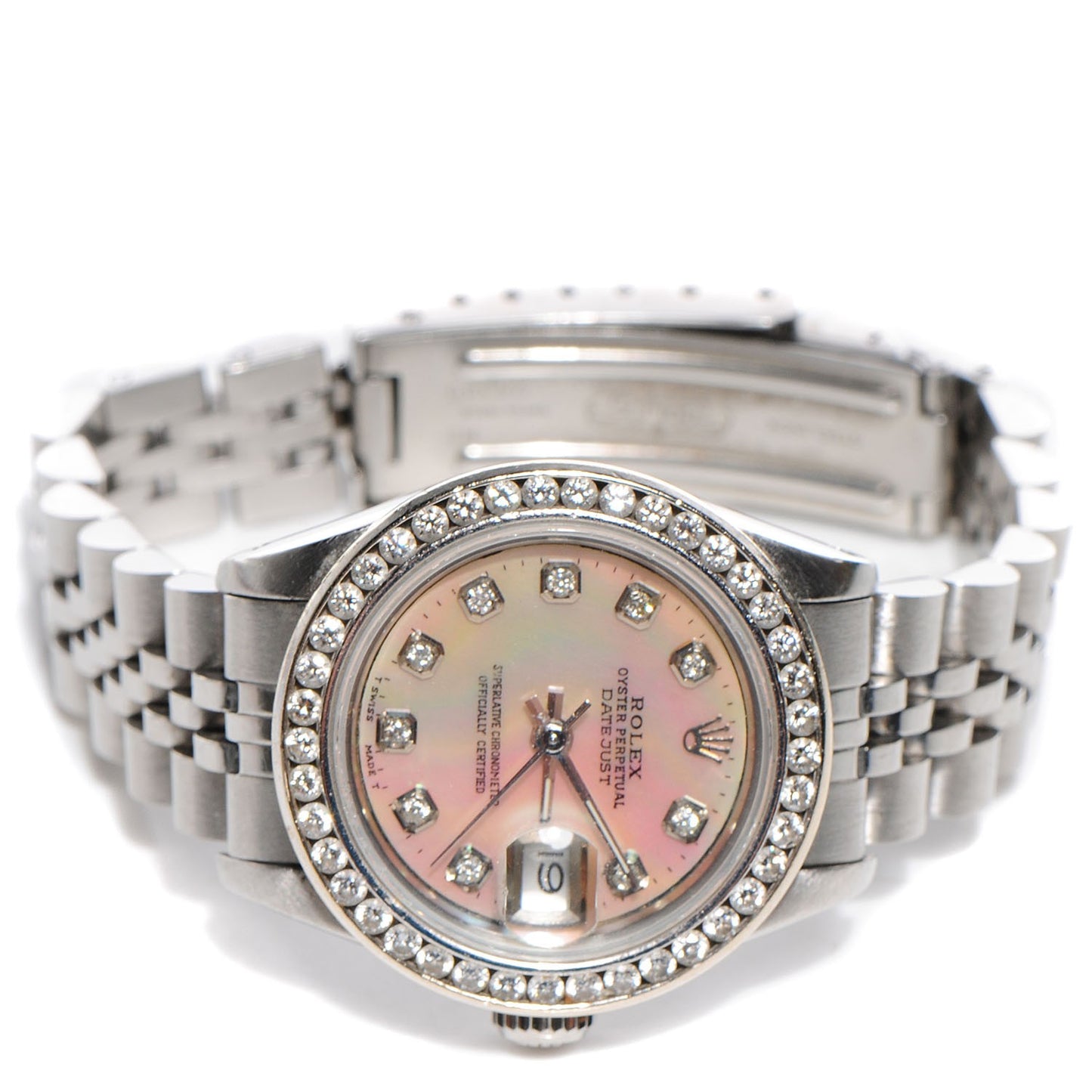 Stainless Steel Diamond Mother of Pearl 26mm Oyster Perpetual DateJust Watch