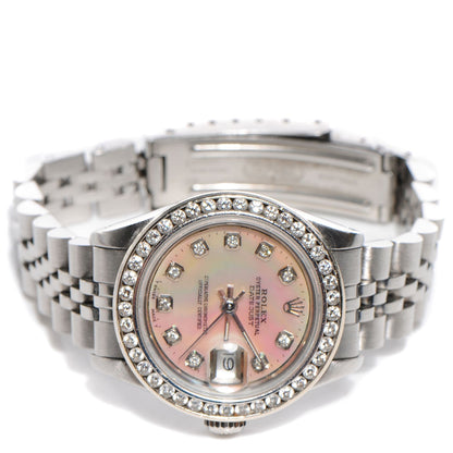 Rolex Stainless Steel Diamond Mother of Pearl 26mm Oyster Perpetual DateJust Watch 4 of 11