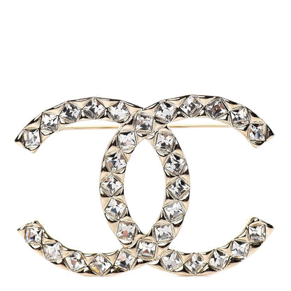 Chanel Baguette Crystal High Society CC Earrings Gold 1 of 4