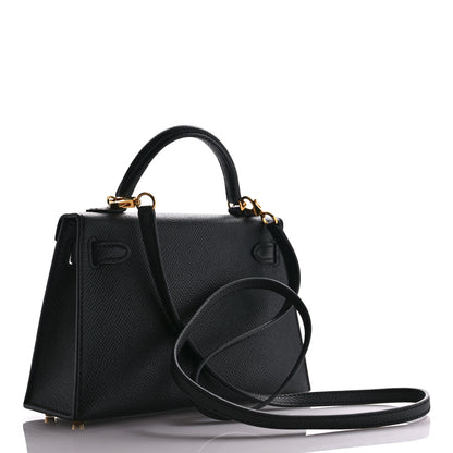 Hermes Epsom Mini Kelly Sellier 20 Black 3 of 12