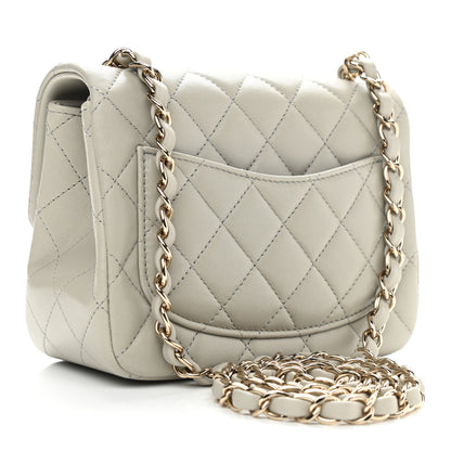 Chanel Lambskin Quilted Mini Square Flap Grey 3 of 11