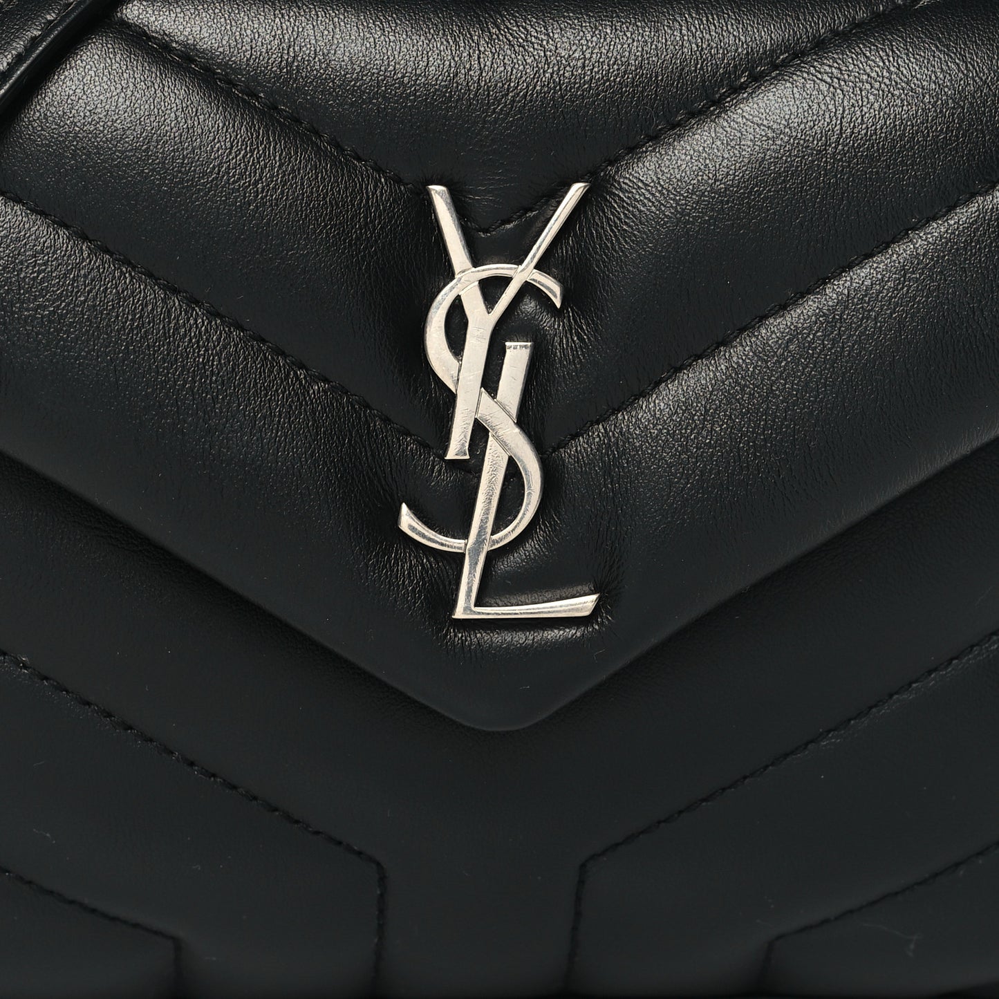 Calfskin Y Quilted Monogram Toy Loulou Crossbody Bag Black
