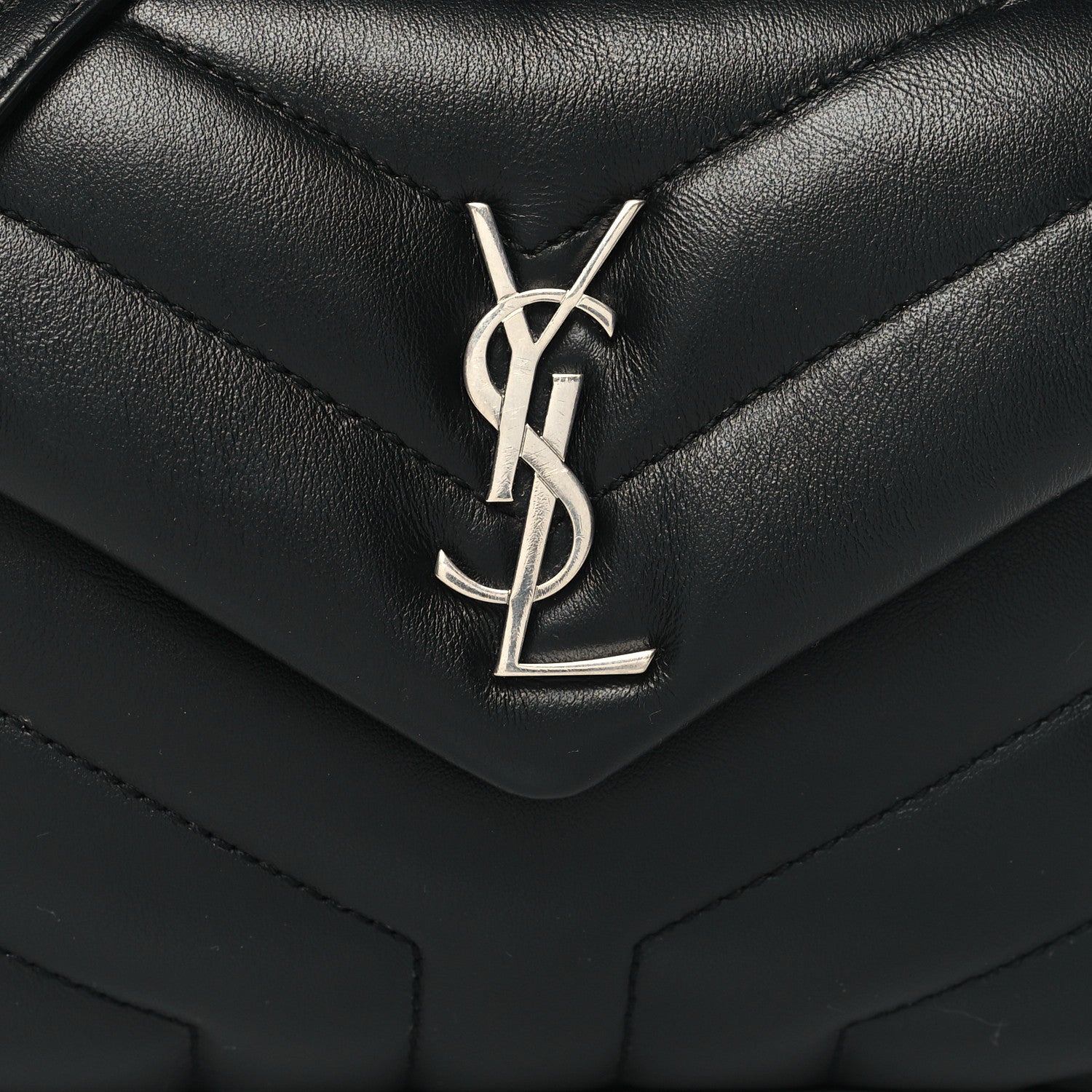 Saint Laurent Calfskin Y Quilted Monogram Toy Loulou Crossbody Bag Black 9 of 12
