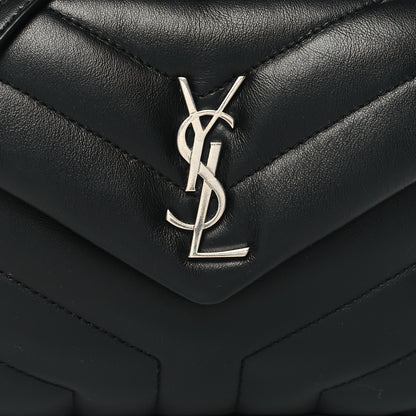 Saint Laurent Calfskin Y Quilted Monogram Toy Loulou Crossbody Bag Black 9 of 12