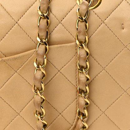 Chanel Lambskin Quilted Medium Double Flap Beige 26 of 26