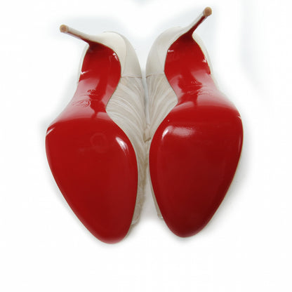 Christian Louboutin Silk Canonita 100 MM Booties 40 White 4 of 5