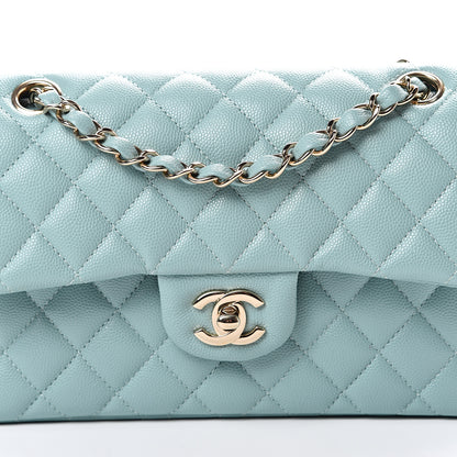 Chanel Caviar Quilted Small Double Flap Light Blue 7 of 10