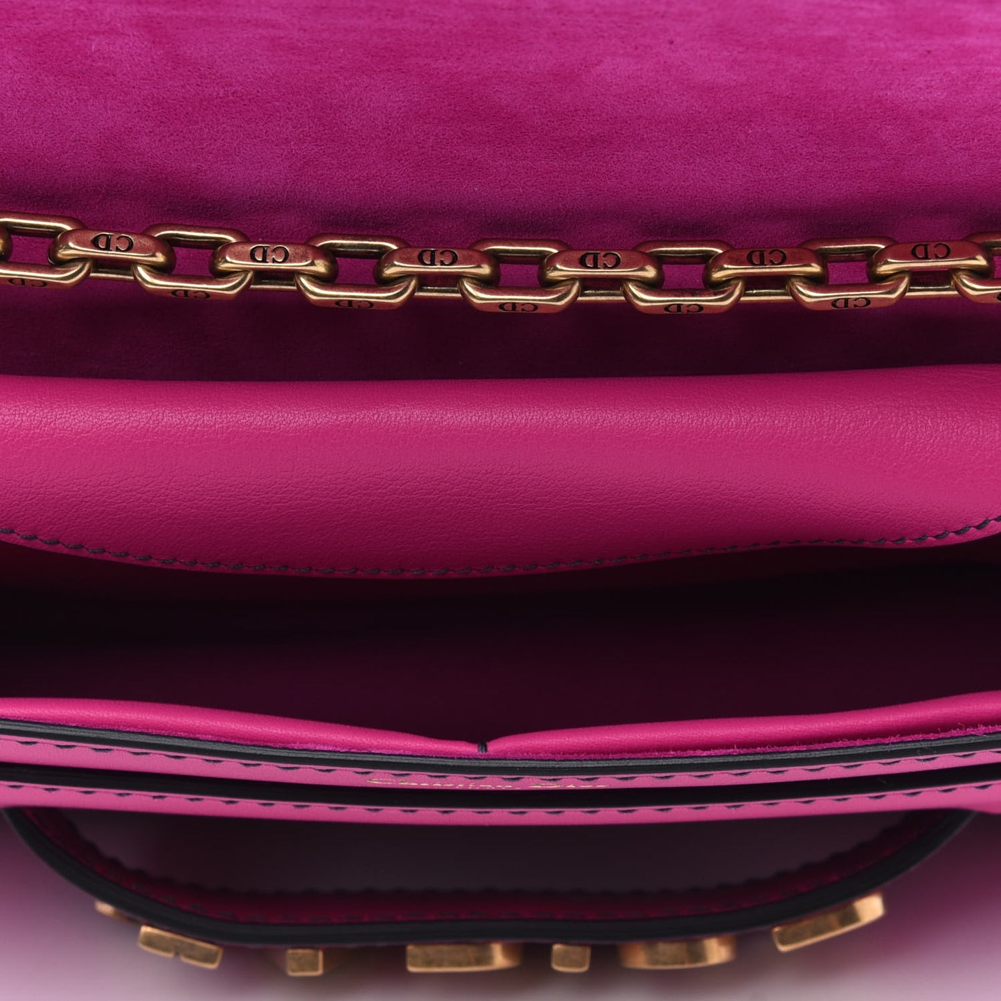 Calfskin J'Adior Chain Flap Bag Fuchsia
