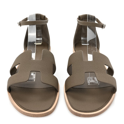 Hermes Epsom Santorini Sandals 40 Etoupe 2 of 8