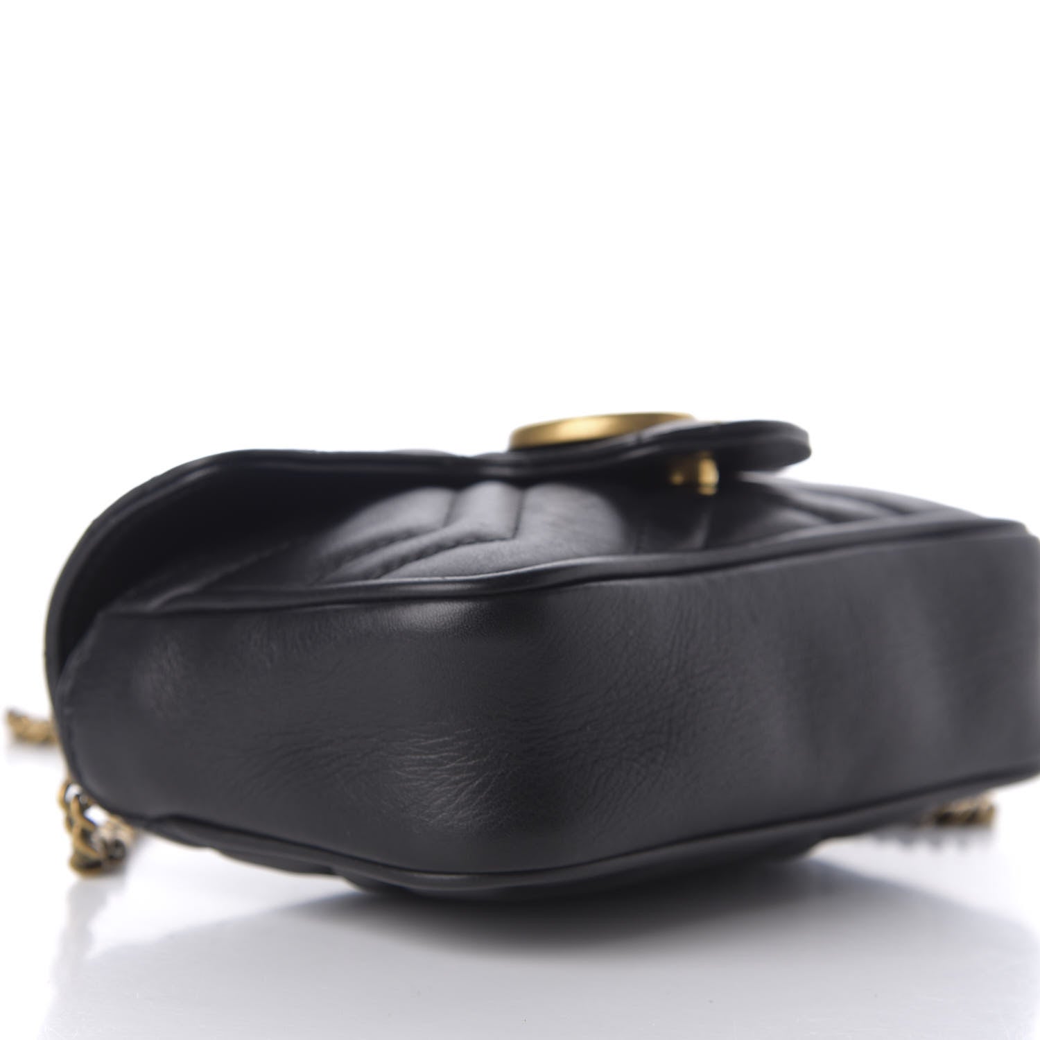 Gucci Calfskin Matelasse Super Mini GG Marmont Shoulder Bag Black 5 of 16