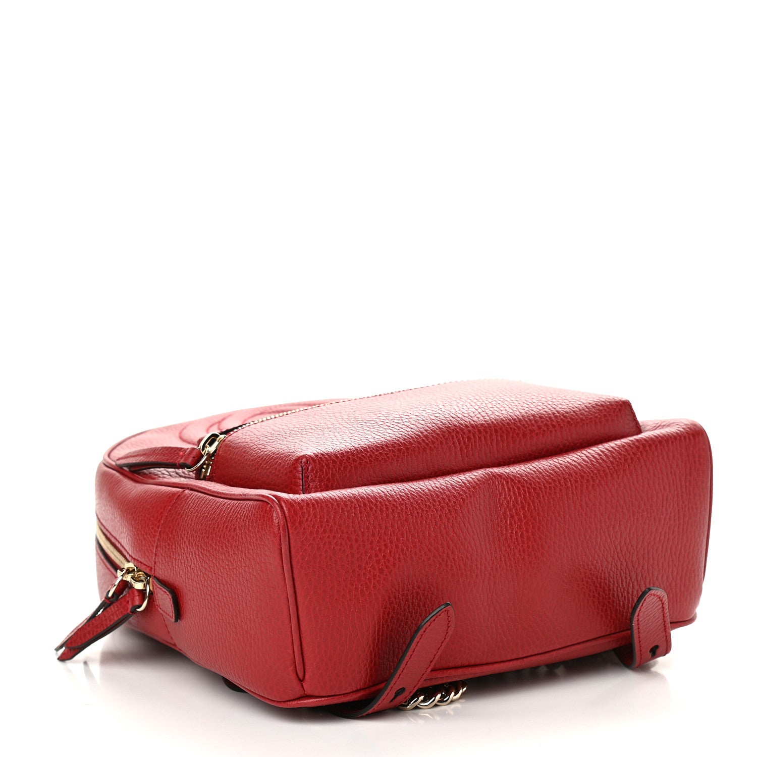 Gucci Pebbled Calfskin Soho Chain Backpack Hibiscus Red 4 of 9