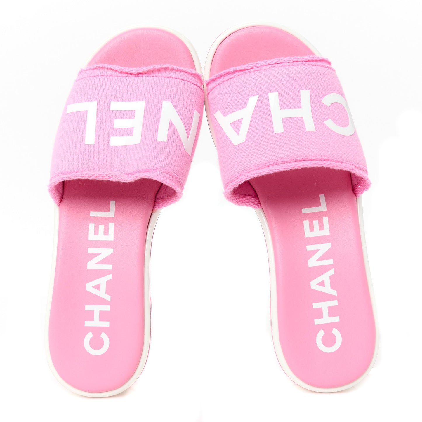 Cotton Logo Mule Sandals 36.5 Pink White
