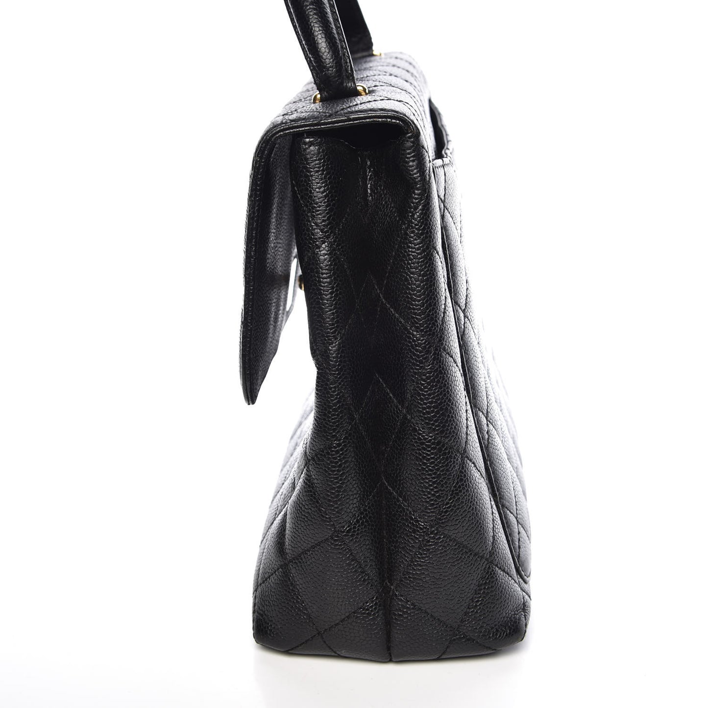 Caviar Quilted Jumbo Kelly Flap Black