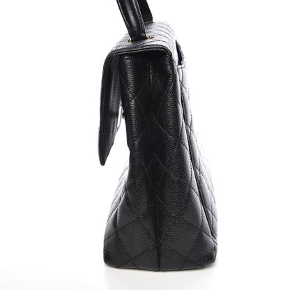 Chanel Caviar Quilted Jumbo Kelly Flap Black 10 of 17