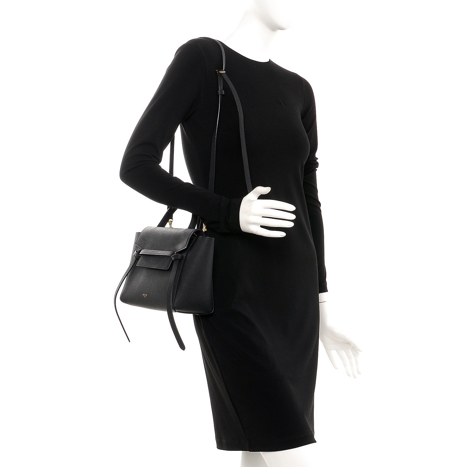 Celine Grained Calfskin Nano Belt Bag Black 260759 – FASHIONPHILE