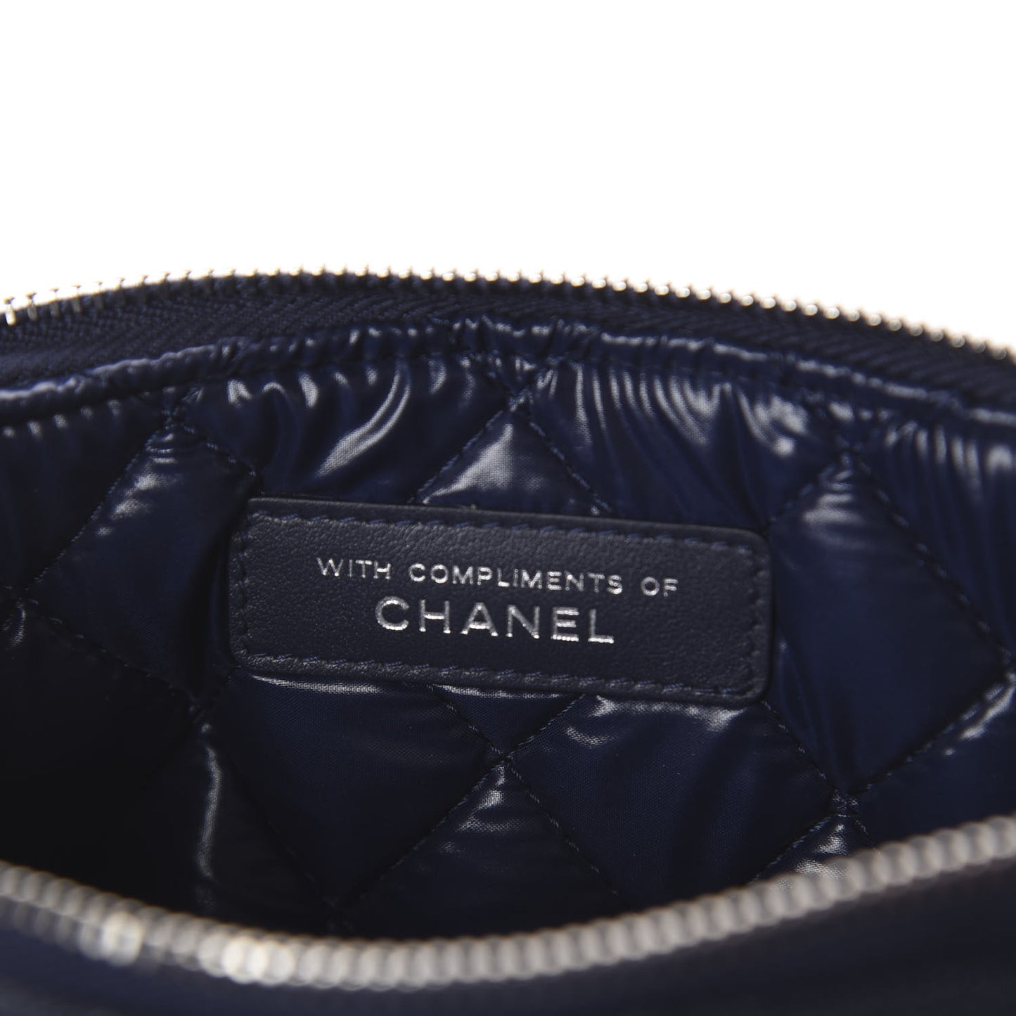 Caviar Quilted Cosmetic Case Navy