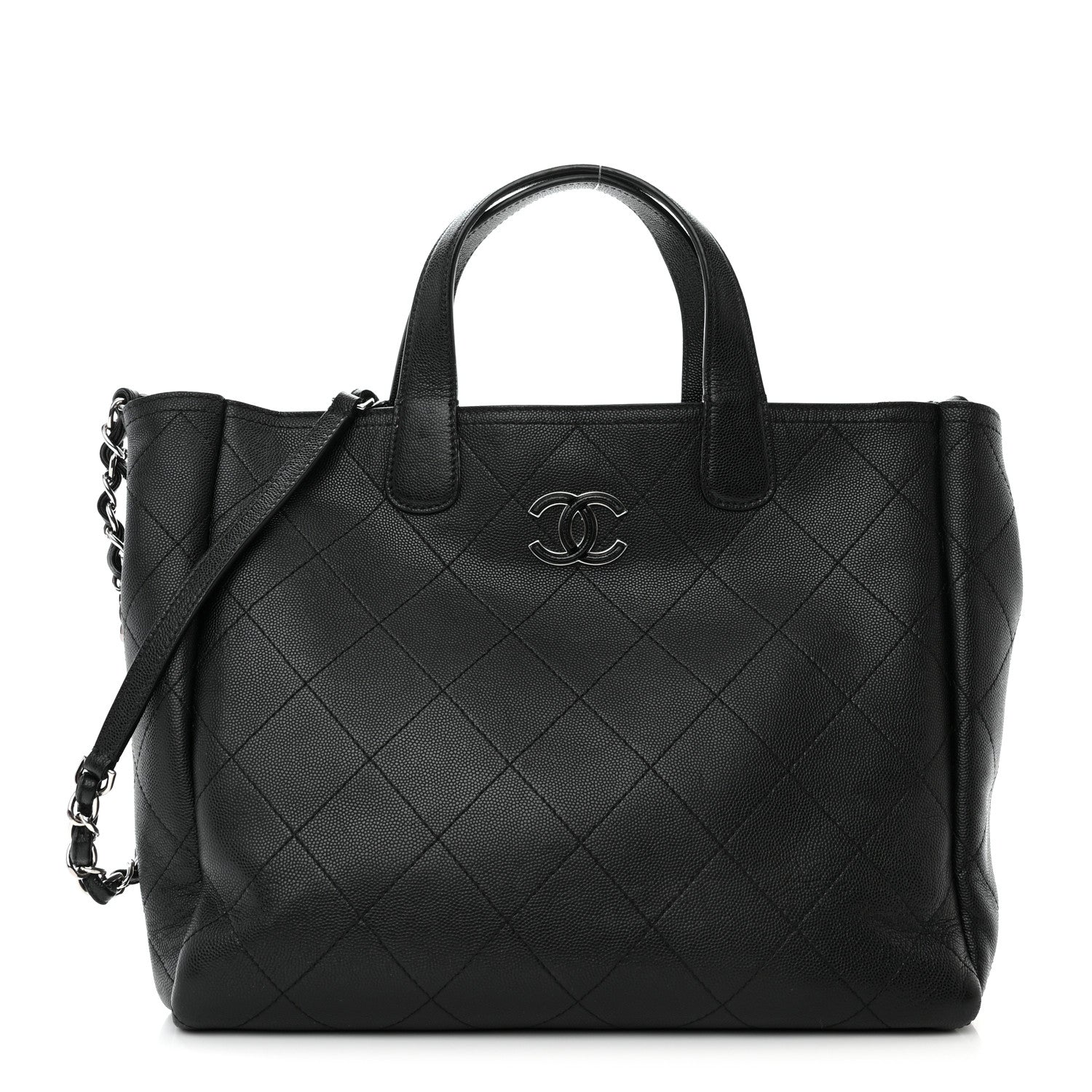 Chanel Caviar Stitched Large Lady Coco Shopping Tote Black 1 of 14