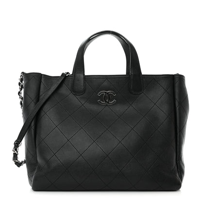 Chanel Caviar Stitched Large Lady Coco Shopping Tote Black 1 of 14