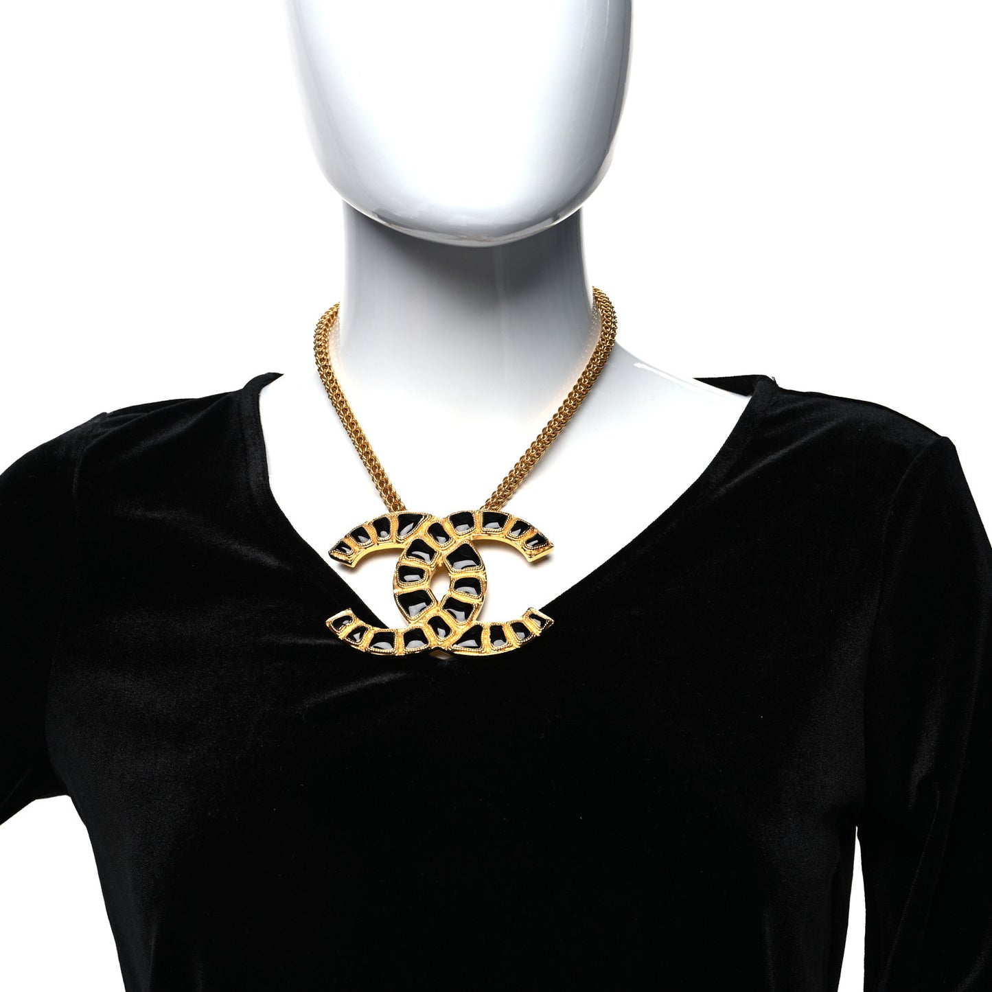 Resin Along The Nile CC Pendant Necklace Gold Black
