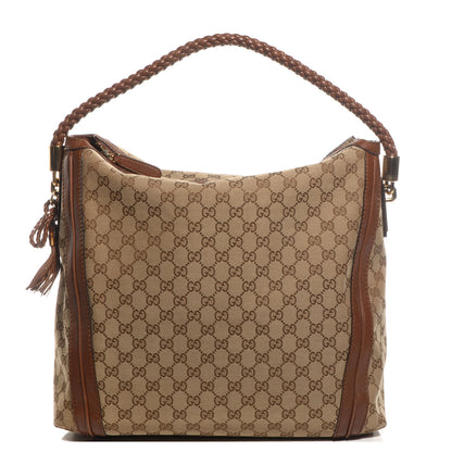 Gucci Monogram Cellarius Calfskin Large Bella Hobo Beige Ebony Cuir 1 of 8
