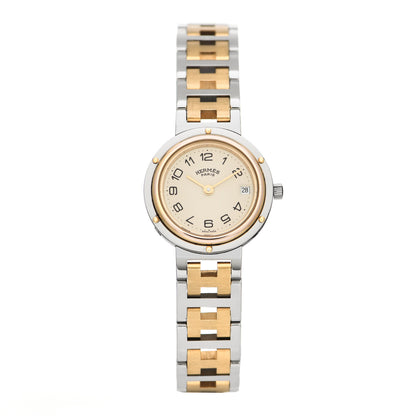 Hermes Stainless Steel 24mm Clipper Quartz Watch Gold 1 of 4