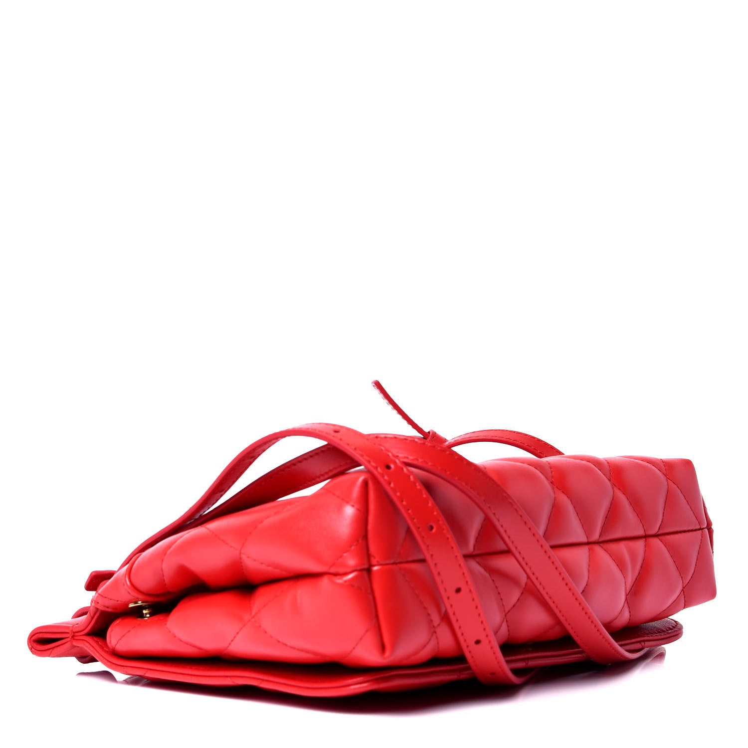 Balenciaga Nappa Calfskin Quilted Medium Touch B Shoulder Bag Bright Red 4 of 8
