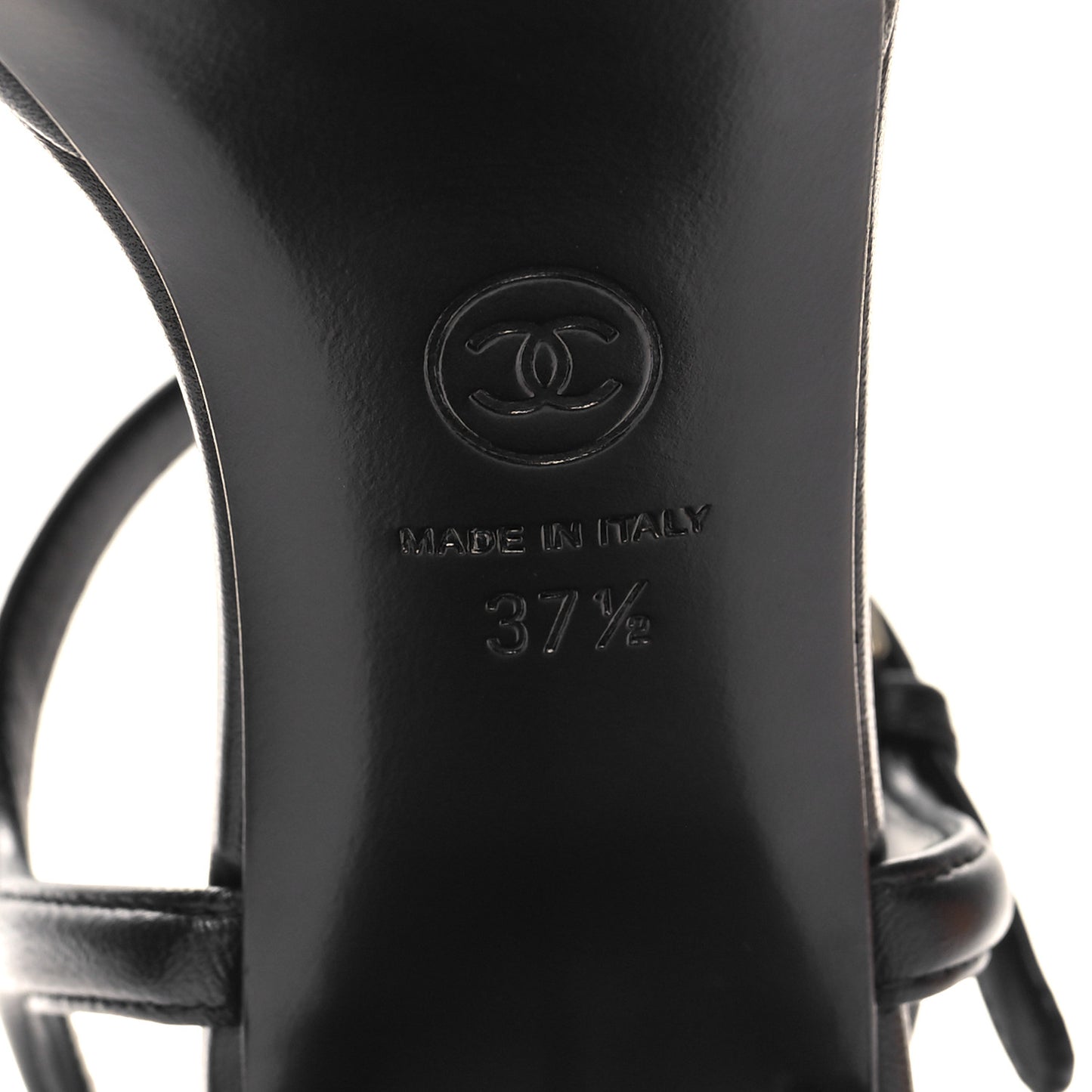 Lambskin Logo Platform Sandals 37.5 Black