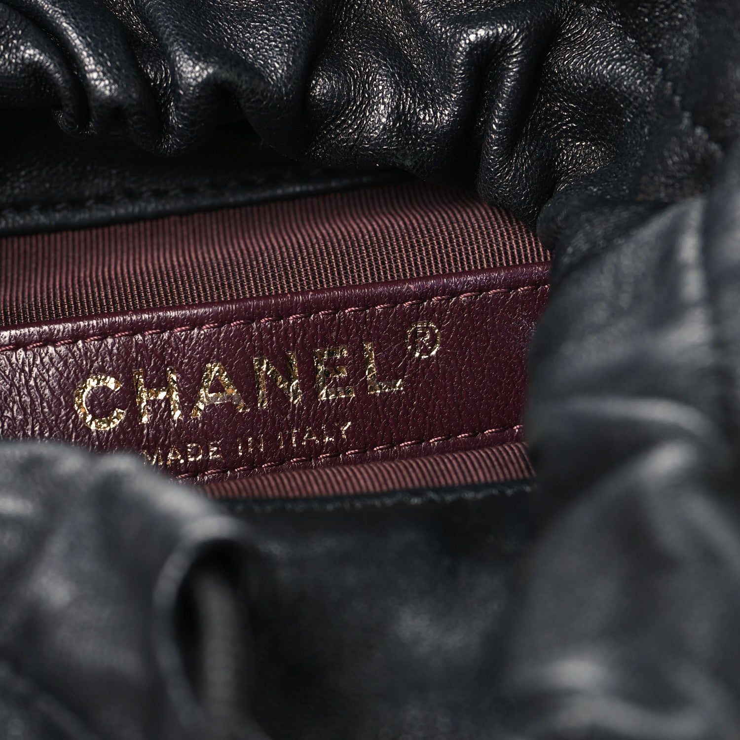 Chanel Lambskin Bucket Chain Drawstring Bag Black 6 of 10