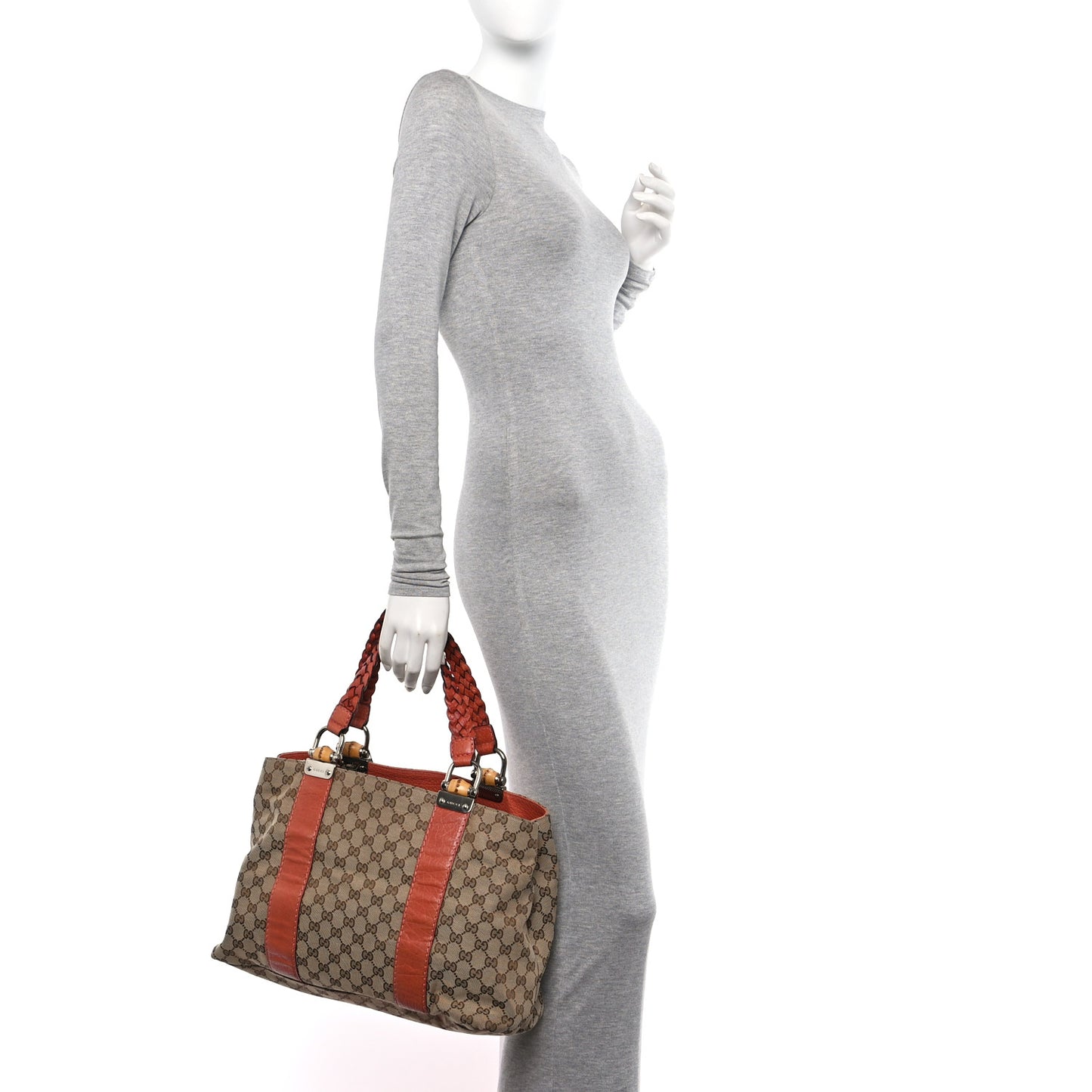 Monogram Medium Bamboo Bar Tote Coral