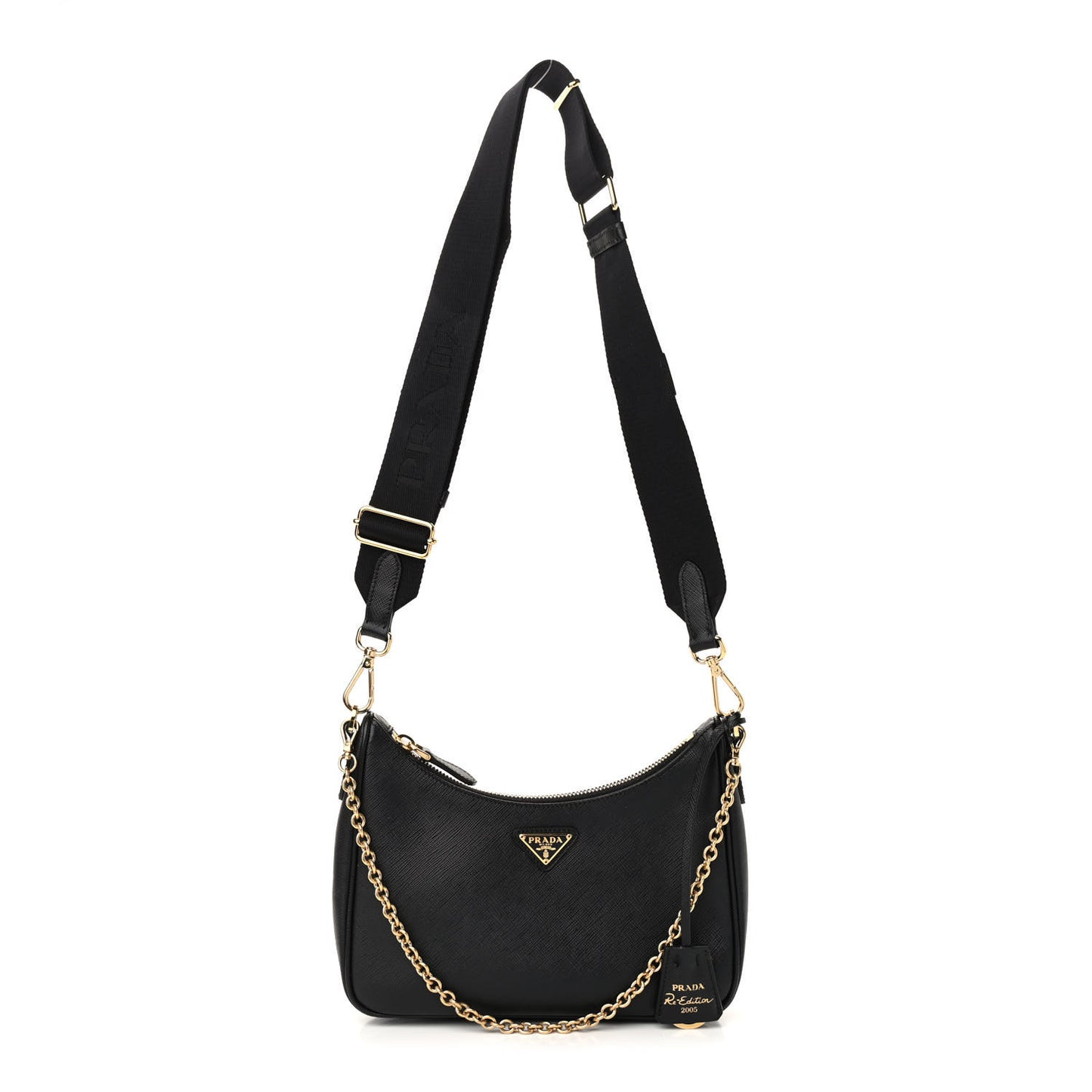 Saffiano Lux Re-Edition 2005 Shoulder Bag Black