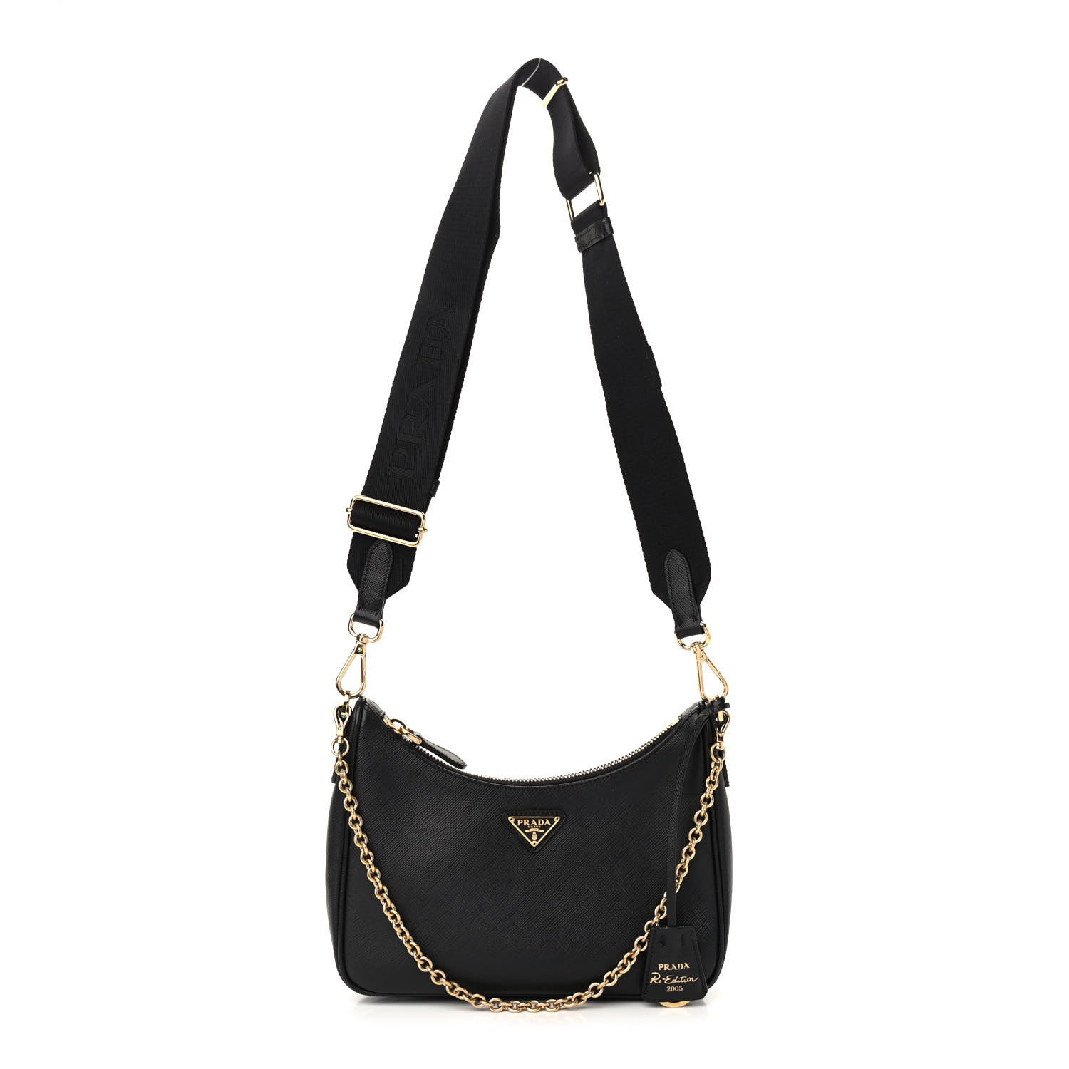 Prada Saffiano Lux Re-Edition 2005 Shoulder Bag Black 1 of 9