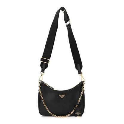 Prada Saffiano Lux Re-Edition 2005 Shoulder Bag Black 1 of 9